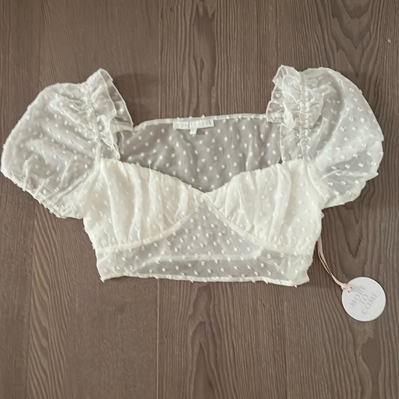 REVOLVE Tops - REVOLVE More to Come White Iris Puff Sleeve Top